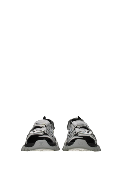 Shop Balenciaga Sandals Leather In Gray