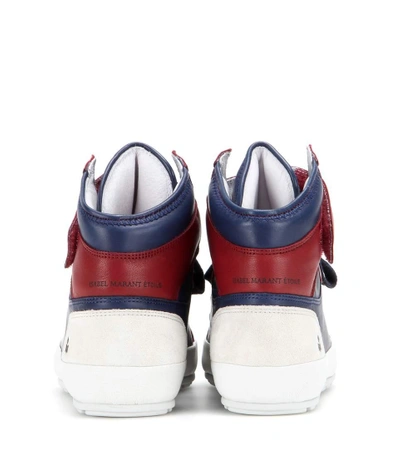 Shop Isabel Marant Étoile Bessy Leather Sneakers In Mideight