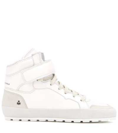 Shop Isabel Marant Étoile Bessy Leather Sneakers In White