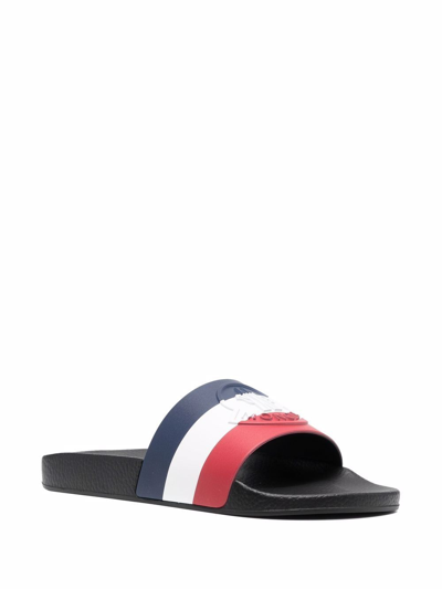 Shop Moncler Basile Slides Shoes In Blue