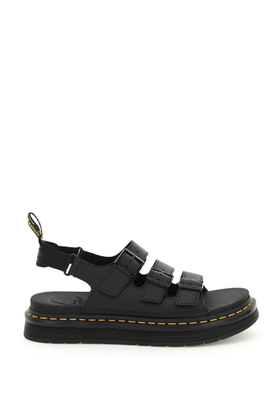 Shop Dr. Martens' Dr.martens Hydro Leather Soloman Sandals In Black