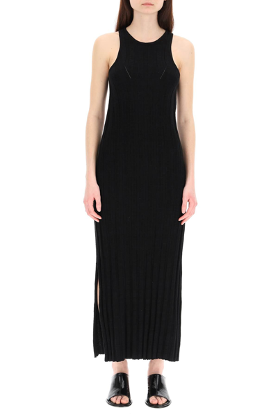 Loulou Studio Molino Stretch Pointelle-knit Maxi Dress In Black