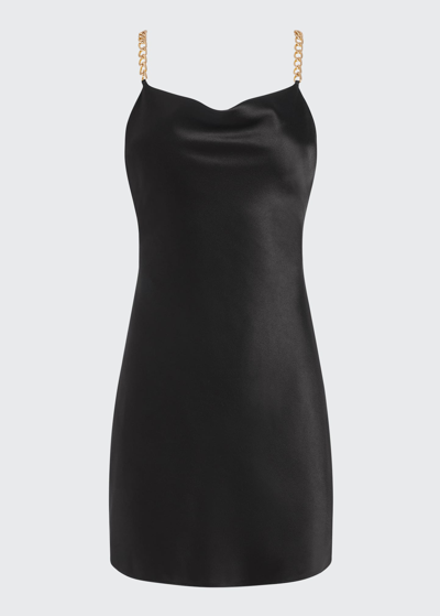Shop Alice And Olivia Harmony Chain Mini Slip Dress In Black