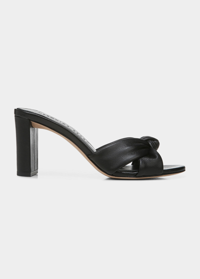 Shop Veronica Beard Ganita Knotted Leather Sandals In Black