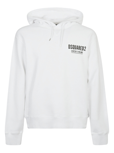 Shop Dsquared2 Ceresio 9 Logo Print Hoodie In White
