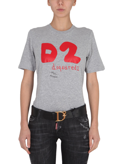Shop Dsquared2 Renny D2 T-shirt In Grigio