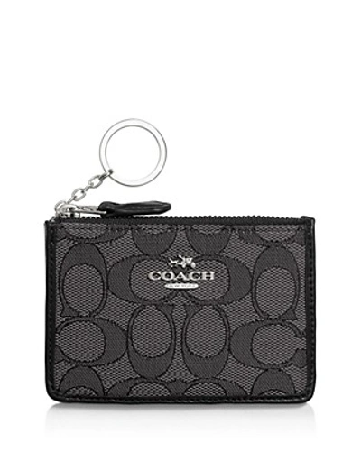 Coach Mini Skinny Id Case In Signature Jacquard Boxed Set In Black Smoke/black/silver