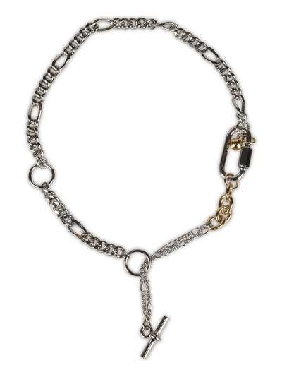 Shop Yohji Yamamoto Double Mantel Necklace In Silver