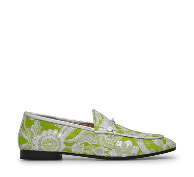 Shop Fabi Loafer In Verde Acido/silver