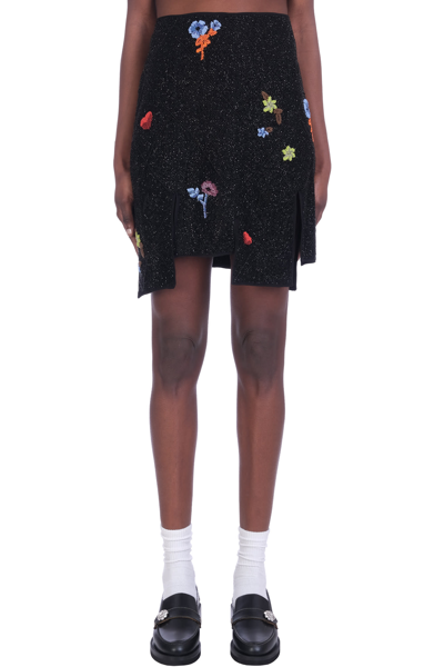 Shop Ganni Skirt In Black Polyester
