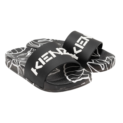 Shop Kenzo Slippers With Logo In Black