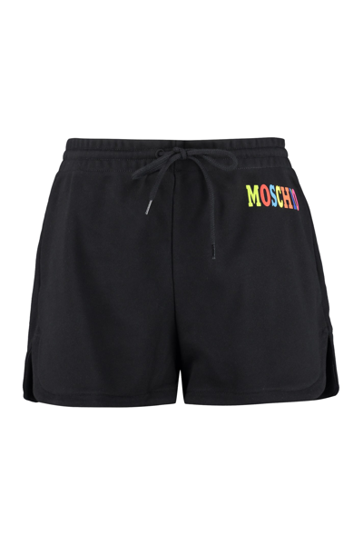 Shop Moschino Cotton Shorts In Black