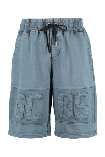 Shop Gcds Cotton Bermuda Shorts In Grey