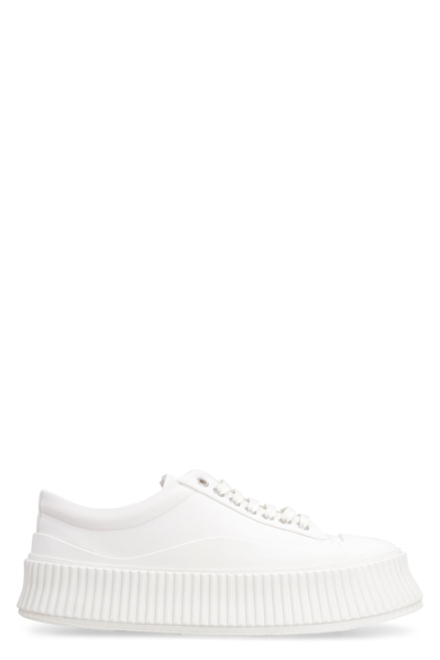 Shop Jil Sander Canvas Chunky Sneakers In White