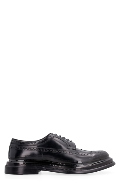 Shop Dolce & Gabbana Leather Lace-up Shoes In Black