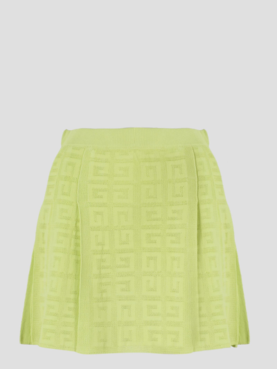 Shop Givenchy Pleated Skirt In Yellow & Orange