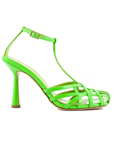 Shop Aldo Castagna Green Leather Lidia Sandal In Verde