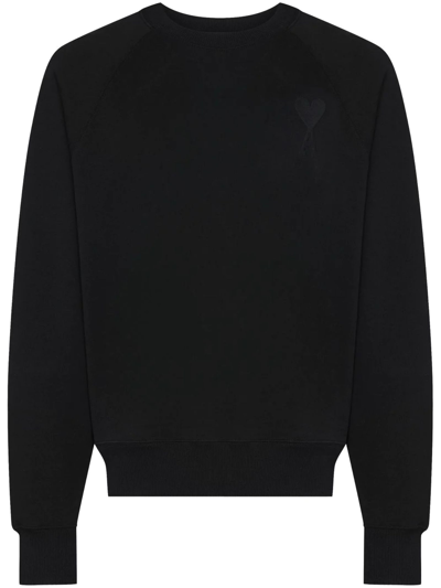 Shop Ami Alexandre Mattiussi Black Organic Cotton Sweatshirt In Nero