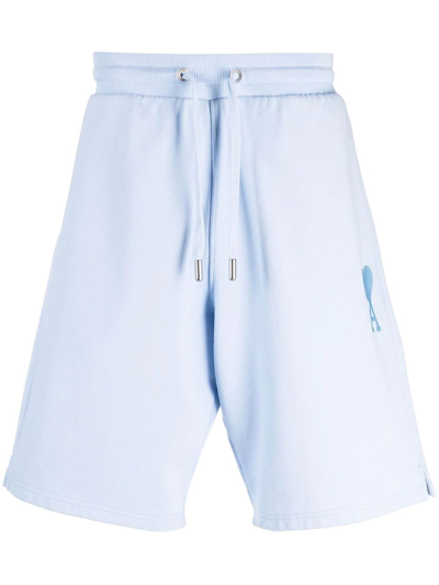 Shop Ami Alexandre Mattiussi Blue Organic Cotton Shorts In Azzurro