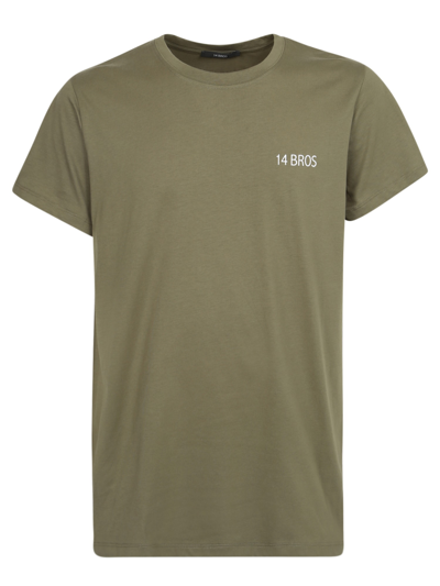 Shop 14 Bros Logo-print T-shirt In Green