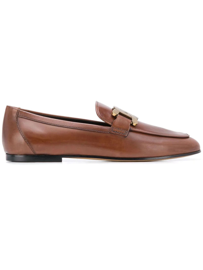 Shop Tod's Loafers In Brown, Brushed Leather In Cuoio