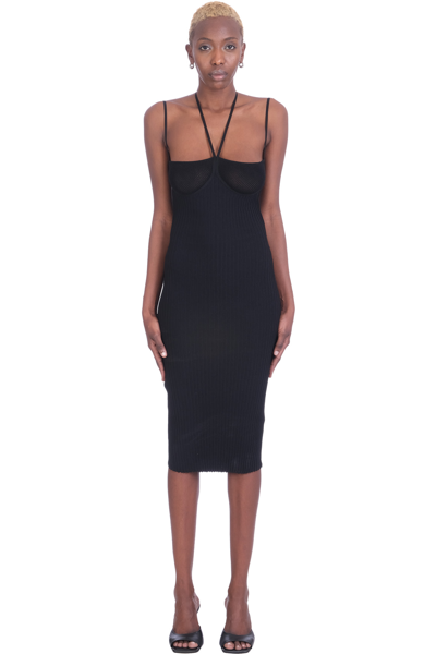 Shop Andrea Adamo Andreadamo Dress In Black Viscose