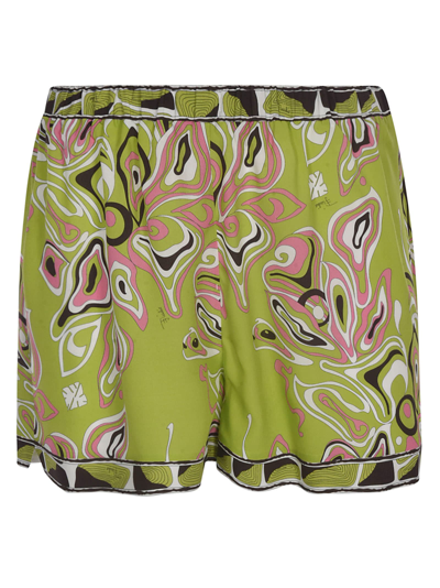 Shop Emilio Pucci Printed Shorts In Green