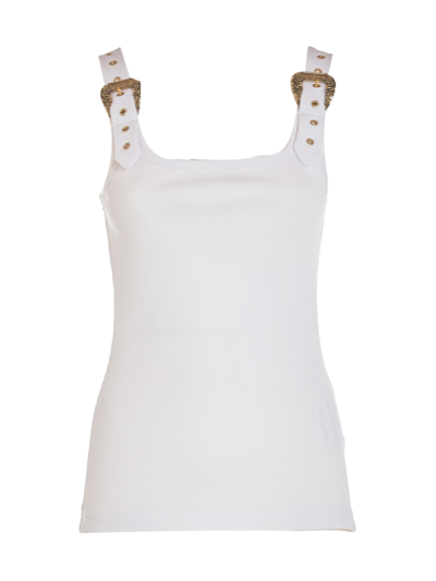 Shop Versace Jeans Couture Top J.costina In Bianco Ottico