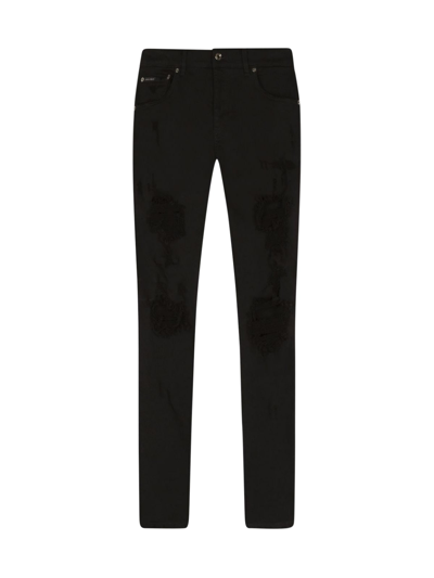 Shop Dolce & Gabbana Mid-rise Straight Leg Jeans In Variante Abbinata