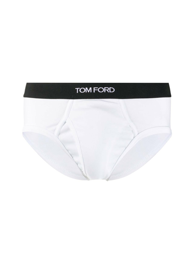 Shop Tom Ford Cotton Brief In White