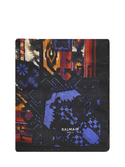 Balmain Abstract-print Scarf In Multicolor