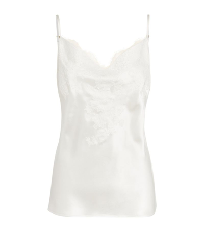 Shop Marjolaine Silk Lace-trim Baccarat Camisole In Ivory