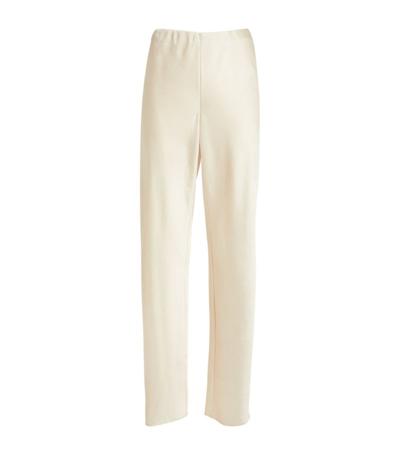 Shop Vince Satin Flared Trousers In White