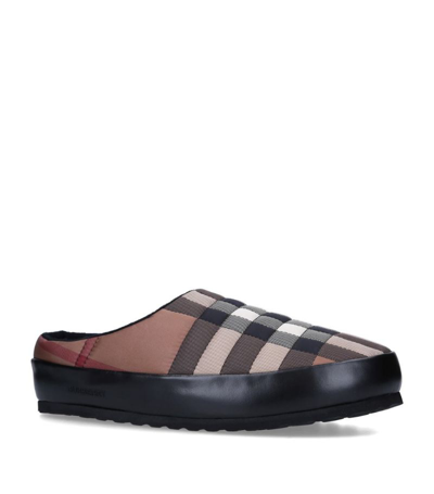 Shop Burberry Northhaven Vintage Check Slippers In Beige