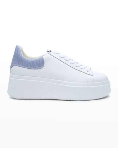 Shop Ash Moby Bicolor Leather Platform Sneakers In White/young