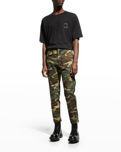 Shop Dolce & Gabbana Men's Camo Ripstop Cargo Pants In Camouflage