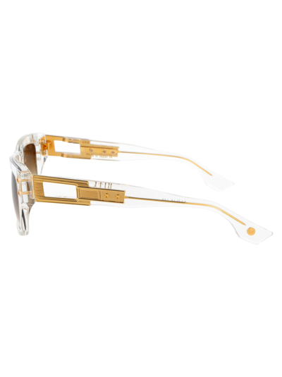 Shop Dita Sunglasses In 02 Crystal Clear Yellow Gld W/ Dark Brown To Clear Gradient