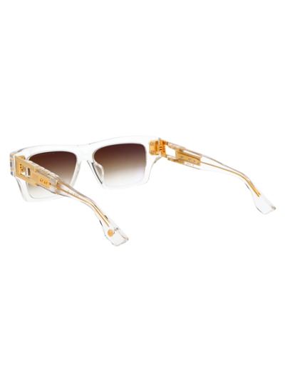 Shop Dita Sunglasses In 02 Crystal Clear Yellow Gld W/ Dark Brown To Clear Gradient
