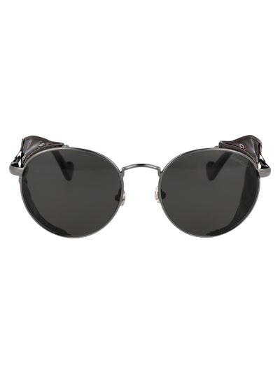 Moncler Ml0182 Sunglasses In 08d Ruthenium