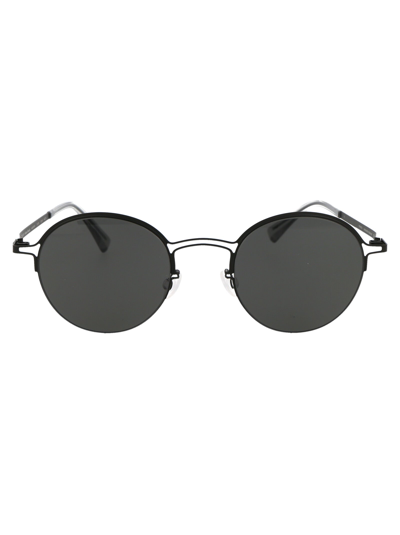 Shop Mykita Sunglasses In 002 Black | Darkgrey Solid