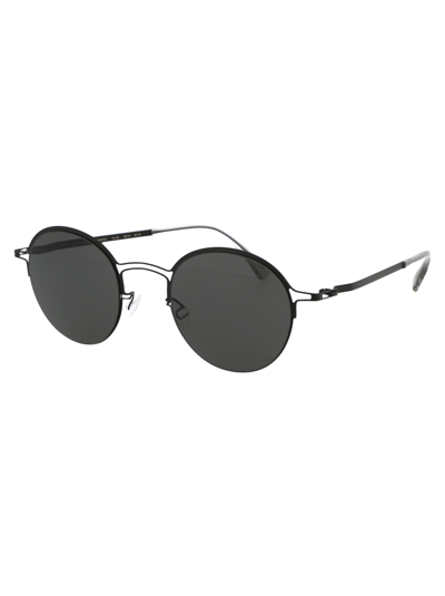 Shop Mykita Sunglasses In 002 Black | Darkgrey Solid