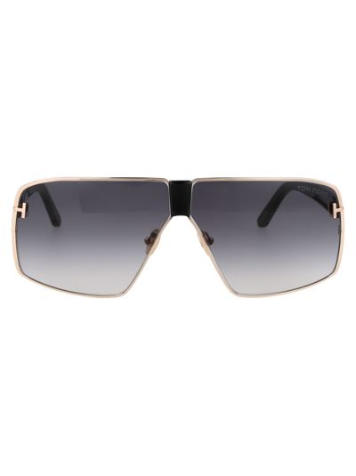 Shop Tom Ford Eyewear Sunglasses In 28b Gold