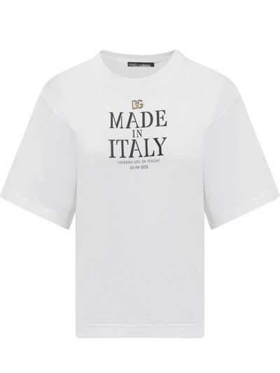 Shop Dolce & Gabbana Made In Italy Printed T In White