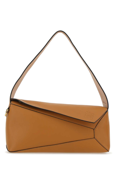 Shop Loewe Puzzle Hobo Shoulder Bag In Brown