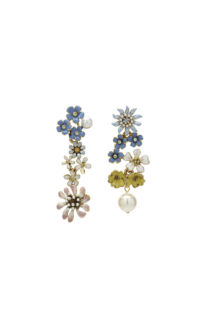 Shop Oscar De La Renta Women's Primavera 14k Gold-plated Earrings In Blue