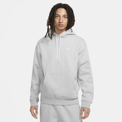 Shop Nike Men's Solo Swoosh Fleece Hoodie In Grey