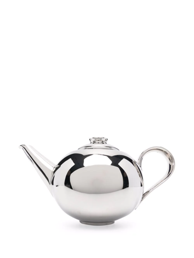 Shop Fürstenberg Treasure Platinum Plated Teapot With Tea Strainer In Silver