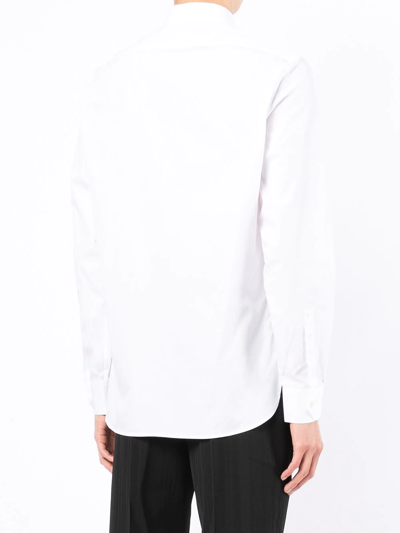 Shop Saint Laurent Long-sleeve Cotton Shirt In White
