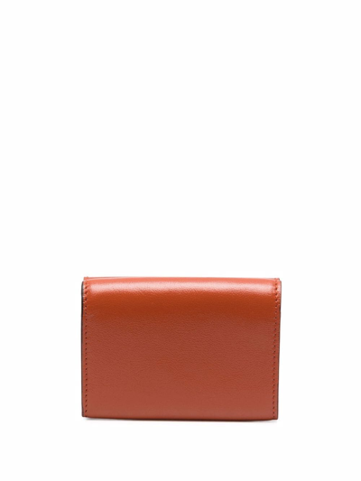Shop Marni Colour-block Tri-fold Wallet In Orange