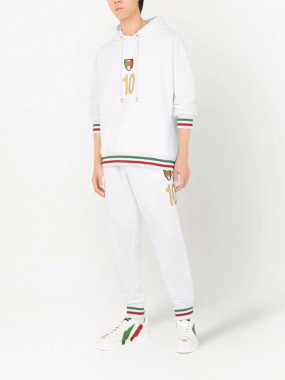 Shop Dolce & Gabbana Italia Cotton Hoodie In White
